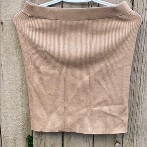 Wilfred Tan Ribbed Pencil Skirt Casual